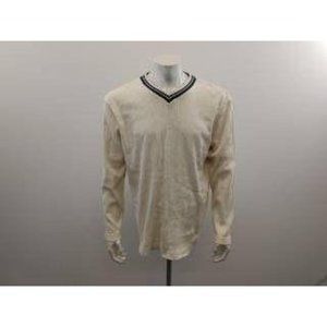 Ikeda Men's Vintage V Neck Long Sleeve Shirt XL